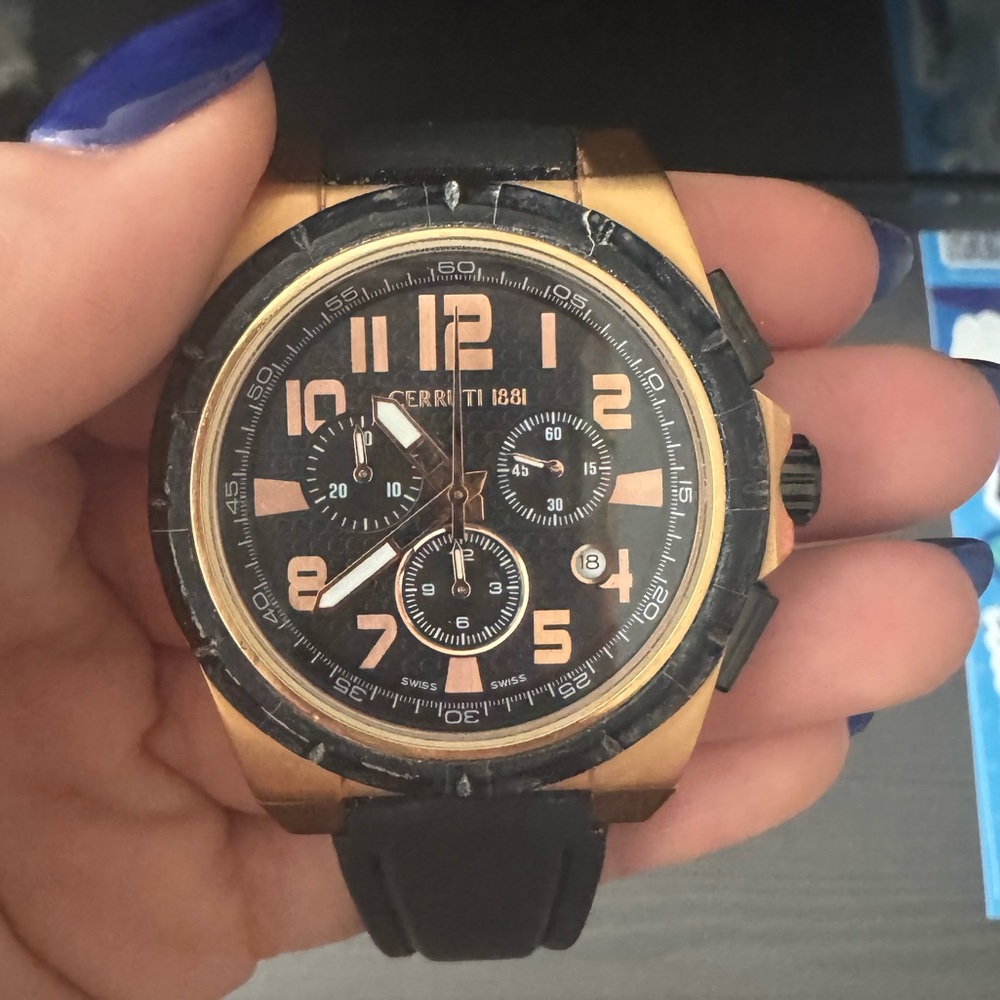 Cerruti 1881 Gold and Black Chronograph Watch